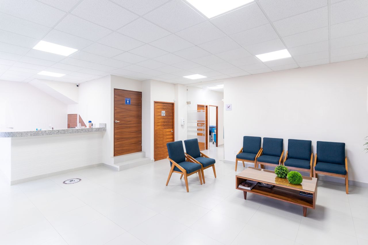 Bright, welcoming reception area at CareWell Clinic